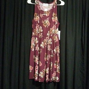Burgundy Floral Dress